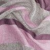 Voile à œillets 100% polyester L145 x H245 cm rayé gris, rose et violet